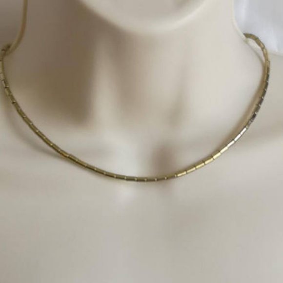 Handmade: gold hematite thin choker necklace - Picture 3 of 7